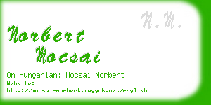 norbert mocsai business card